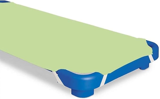 Pack of 12 Cot Sheet for Daycare Preschool Cot Bed -Polyblend Fabric with Corner Elastic Cots Sheets Fits On 22" X 52" Inches Size Toddler and Preschool Daycare Cot Sage 22 X 52 Size