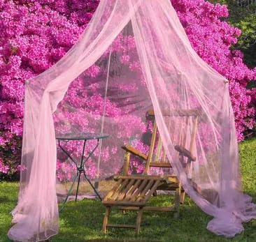 Bed Canopy for Girl, Pink Princess Romantic Bed Curtain Draperies Mosquito Net for Baby, Adult