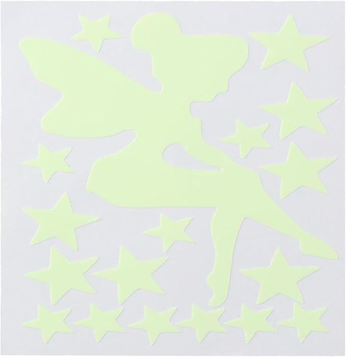 6Pcs Luminous Decorative Wall Stickers,Luminous Light Switch Decals Glow in The Dark,Magic Fairy Wall Stickers(Green Light)