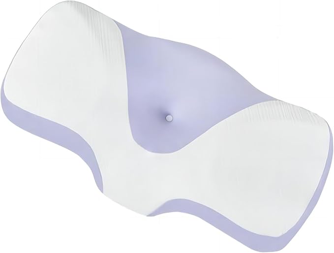Cervical Pillow for Neck and Shoulder,Contour Memory Foam Pillow,Ergonomic Neck Support Pillow for Side Back Stomach Sleepers with Pillowcase [Purple]