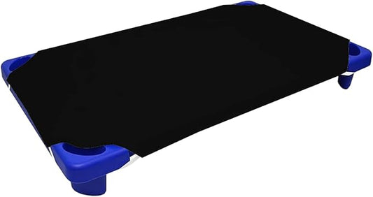 Pack of 24 Cot Sheet for Daycare Preschool Cot Bed -Polyblend Fabric with Corner Elastic Cots Sheets Fits On 22" X 40" Inches Size Toddler and Preschool Daycare Cot Navy Blue 22 X 40 Size