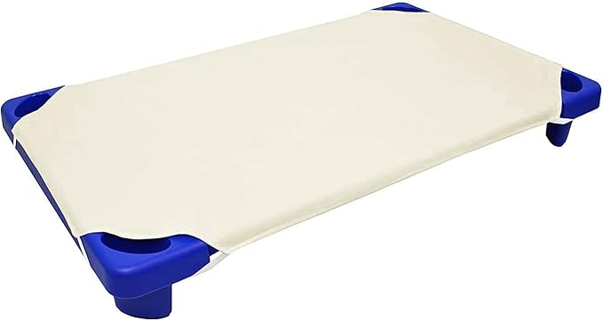 Pack of 24 Cot Sheet for Daycare Preschool Cot Bed -Polyblend Fabric with Corner Elastic Cots Sheets Fits On 22" X 40" Inches Size Toddler and Preschool Daycare Cot Ivory 22 X 40 Size
