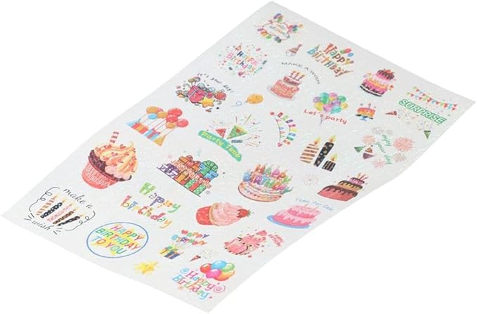 50/60 Pcs Cute Cake Candy Stickers, Cake Food Stickers, Birthday Dessert Stickers, Birthday Cake Stickers, Teacher Reward Stickers, Household Refrigerator Decoration(B 60 pcs)