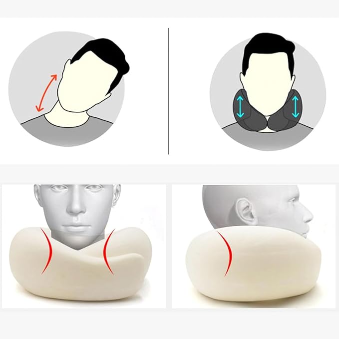 Travel Neck Pillows for Airplanes 2024 New Travel Pillow Neck Travel Pillow Memory Foam Airplane Pillow Soft Airplane Neck Pillow(Grey Black)