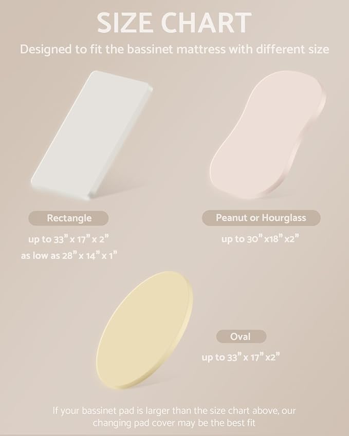 Blissful Diary Muslin Bassinet Sheets for Baby Girls Boys, Boho Soft Cotton Fitted for Oval Hourglass Rectangle Mattress, 2 Pack(Retro Yellow&Beige)