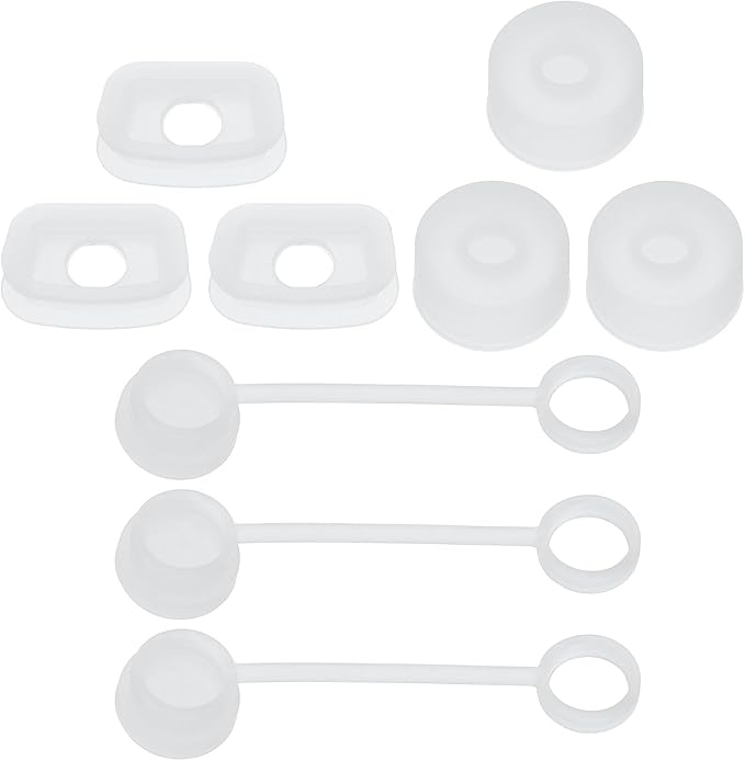 PATIKIL Silicone Spill Stopper for Straw Cup 2.0 40oz/ 30oz, Set of 9 Tumbler Accessories Including 3 Straw Cover Cap, 3 Square Spill Stopper and 3 Round Leak Stopper, Clear