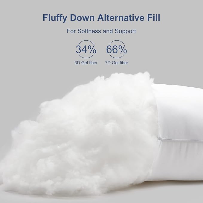 CozyLux Pillows King Size Set of 2, Hotel Quality Bed Pillows for Sleeping 2 Pack, Cooling Pillows for Side Back and Stomach Sleepers, Down Alternative Luxury Soft Supportive Fluffy Pillows (20x36)