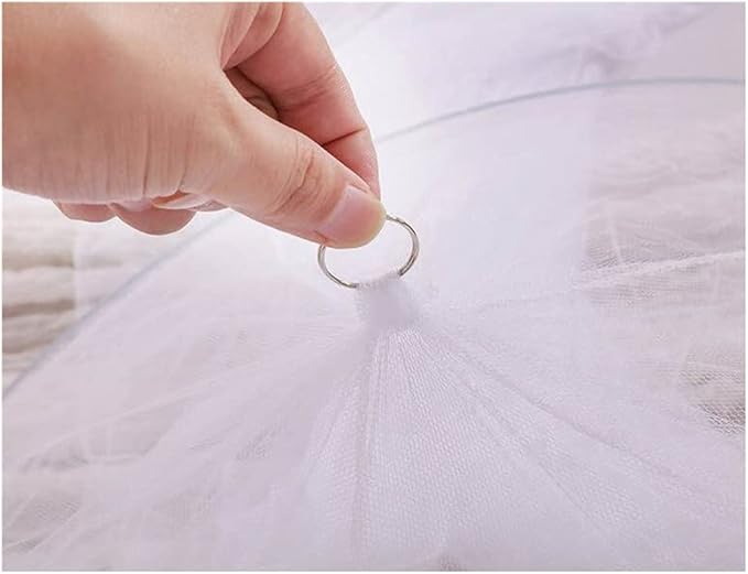 Eimilaly Bed Canopy Mosquito Net, Bed Canopy for Girls Room Decor - Insect Protection Hanging Canopy for Adults, Babies, Outdoor Camping, Light Blue/No Opening