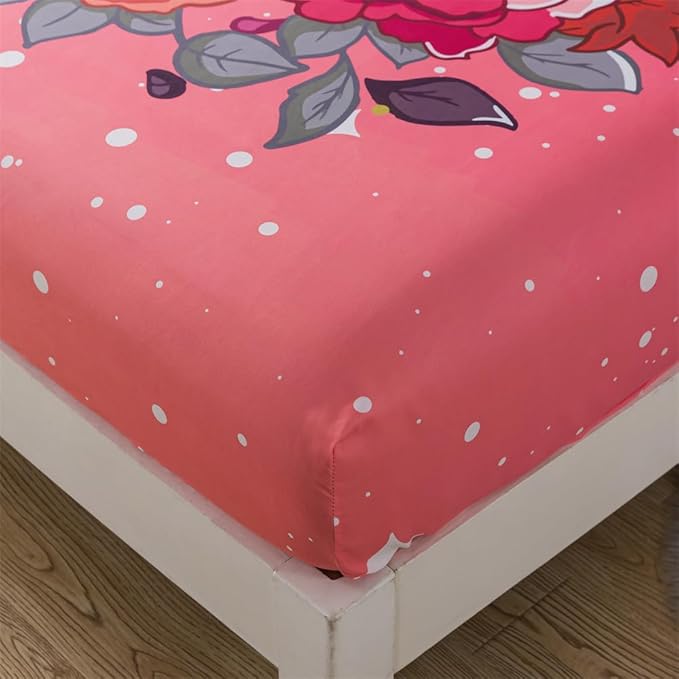 qjmiaofang Unicorn Sheets Full Girls Pink Unicorn Bed Sheet Set 3Pieces Rainbow Sheets Princess Unicorn Fitted Sheet Flowers Unicorn Flat Sheet with 1 Flat Sheet 1 Fitted Sheet 2 Pillow Shams