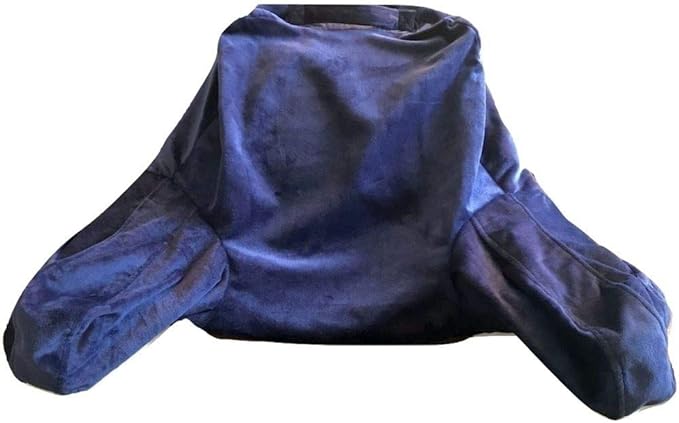 ComfortSpa Reading Pillow Replacement Cover for 19 inch Back Rest Pillow, Polyester Velour Machine Wash and Dry (Navy Blue)