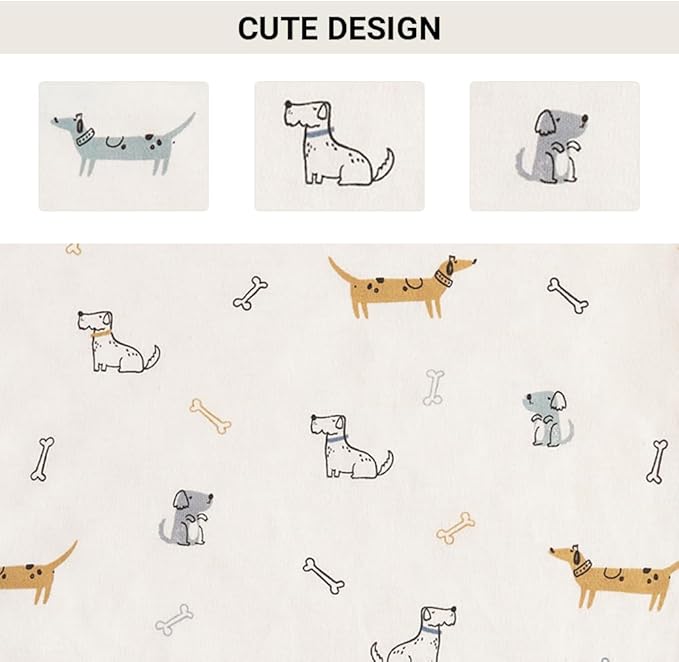 Baby Tags Security Blanket, Sensory Soothing Blanket with Tags,Dotted Backing Taggies Blanket for 3-12 Months Boys and Girls. (Dogs)