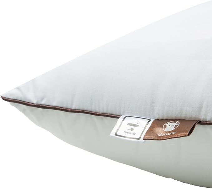 Premium 2-Pack Sleeping Pillow, Bed Pillow, Super Soft Down Alternative with Washable Covers, Microfiber Filling, Set of 2 (Stripe, Standard)