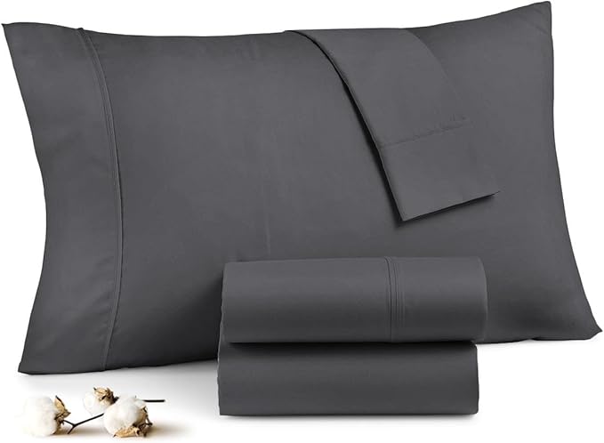 Toddler Pillowcase Set of 2 PC 600 TC 100% Egyptian Cotton Toodler 12x16 Inch Small Travel Pillow Case Open Closer Decorative Soft Cozy Travel Kids Nursery Preschool Pillow Cases- Dark Grey