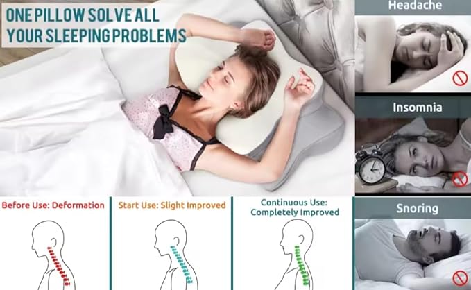 Cervical Memory Foam Contour Pillow BONNE NUIT for Neck and Shoulder Pain Cooling Gel Infused Soft Feeling Memory Foam Contour Bed Pillow with Customized Size for Your Best Sleeping Nights