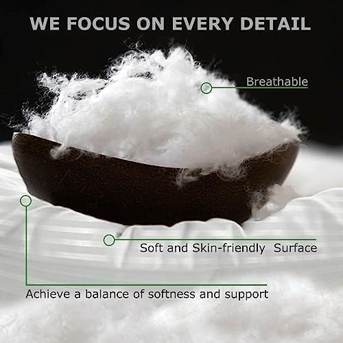 Pillows Standard Size Set of 2, Soft Down Alternative Bed Pillows for Sleeping, Pillows 2 Pack for Back, Stomach or Side Sleepers, Cooling Hotel Fluffy Pillows, Machine Washable