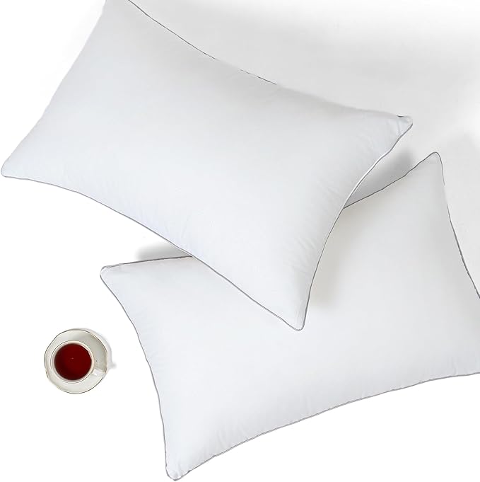 Pillows for Sleeping 2 Pack Bed Pillow Set of 2 for Side Back and Stomach Sleepers Down Alternative Filling Luxury Soft (White, King(2 Pack))