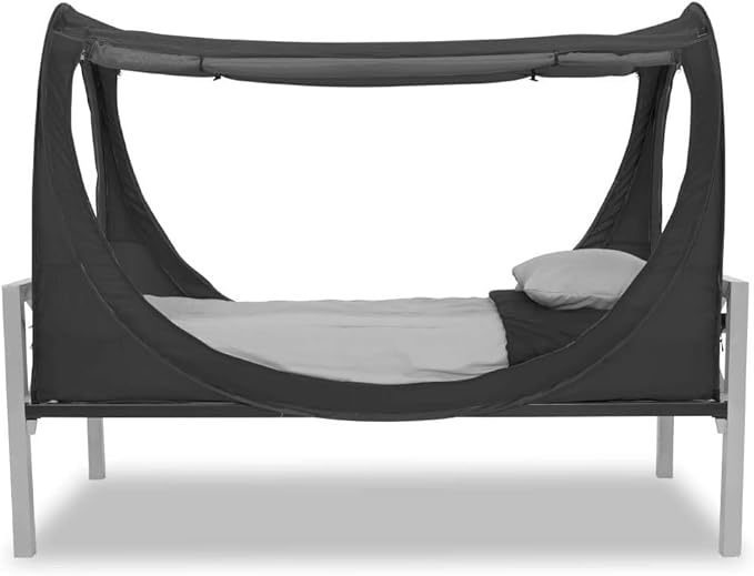 Privacy Pop up Eclipse Bed Tent Bed Drapes (Black, Twin)