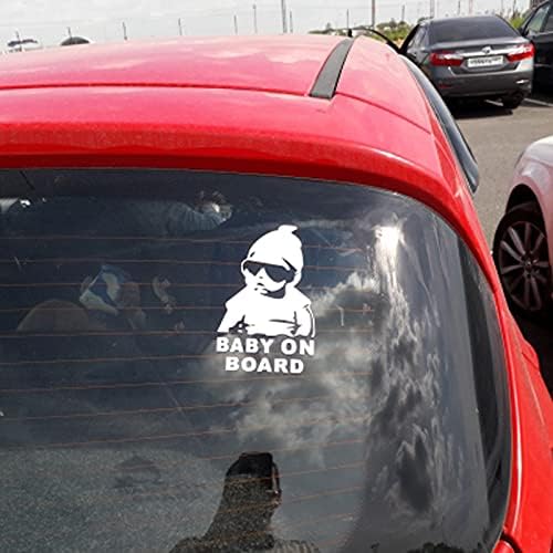 4PCS【Baby on Board】2White Stickers for Car & 【Baby on Board】2Black Decals for Cars, Baby Safety Car Signs, Funny Baby Car Stickers