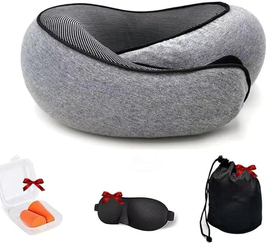 Fly Hugz Travel Pillow,Neck Pillow, Travel Pillow,100% Pure Memory Foam,Comfortable Breathable,Stowable,360° Travel Neck Pillows for Sleeping, Car, Airport
