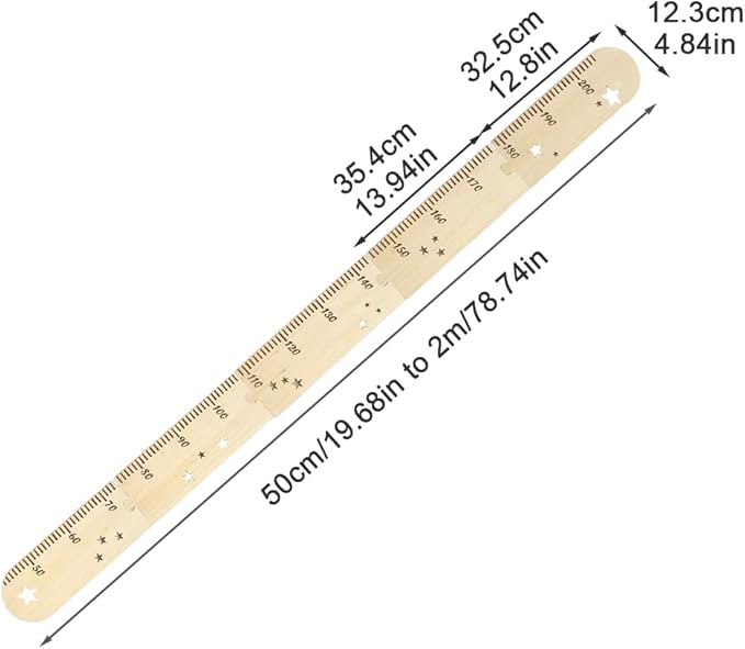 Wooden Wall Growth Chart, Kids Height Wall Chart Natural Schoolhouse Ruler, Kids Measuring Chart for Wall, Kids Nursery Wall Decor & Room Hanging Wall Decor(Wood)