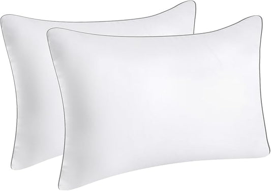 Bed Pillows for Sleeping Queen&King Size Set of 2 Pack Cooling Pillow Set of 2 for Side Back and Stomach Sleepers Down Alternative Filling Luxury Soft and Skin-Friendly