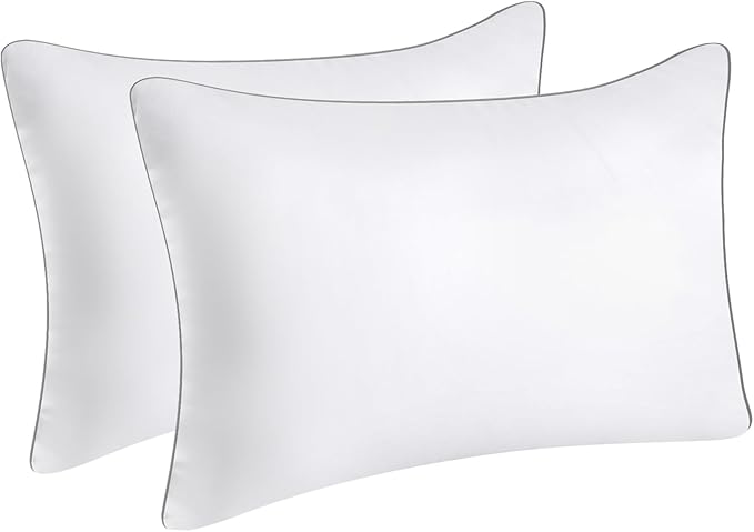 Bed Pillows for Sleeping Queen Size set of 2 Pack Cooling Pillow Set of 2 for Side Back and Stomach Sleepers Down Alternative Filling Luxury Soft and Skin-Friendly