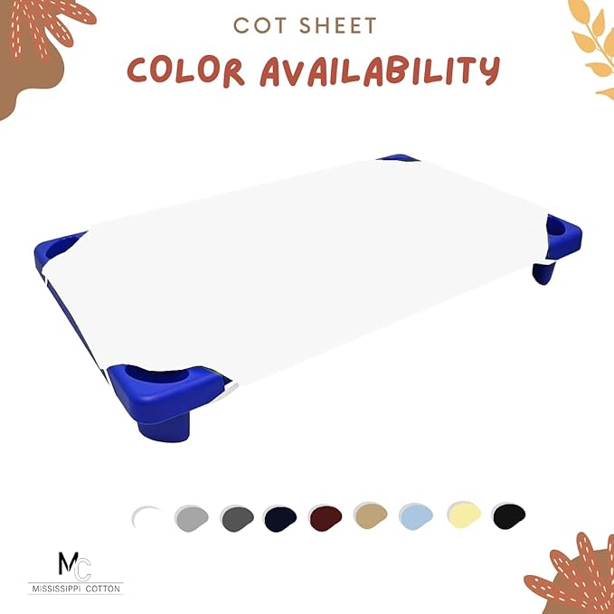 Pack of 24 Cot Sheet for Daycare Preschool Cot Bed -Polyblend Fabric with Corner Elastic Cots Sheets Fits On 22" X 40" Inches Size Toddler and Preschool Daycare Cot White 22 X 40 Size