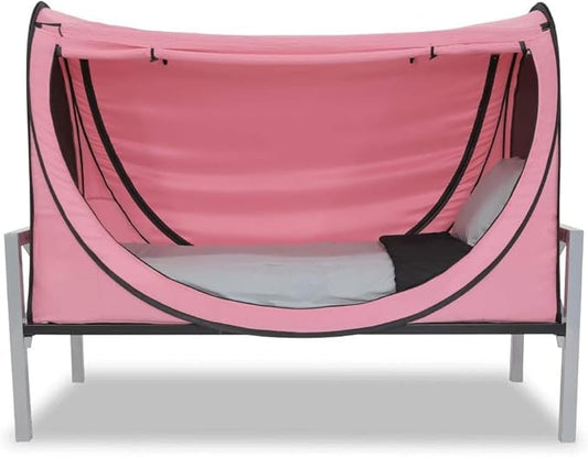 Privacy Pop up Eclipse Bed Tent Bed Drapes (Pink, Full)