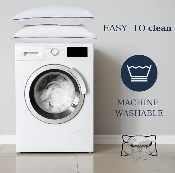 Bed Pillows Queen Size Set of 2 - Pillows for Side and Back Sleepers, Super Soft Down Alternative Microgel Filled Pillows | Comfortable Hotel Luxury Cooling Pillow 20x30 Inches