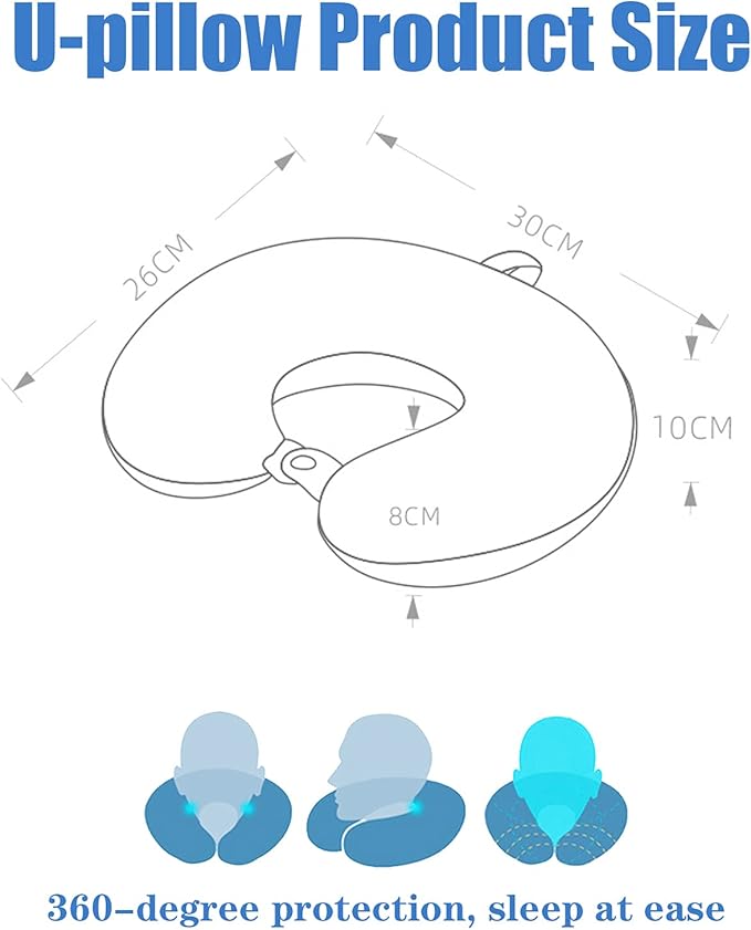 Neck Pillow Cover, Travel Neck Pillow Cover, Travel Neck Pillow Case Cover, Travel U Neck Pillow Cover, Soft and Smooth, Neck Pillow Replacement Cover (Only Pillow Covers, no Filler)