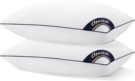 OTOSTAR Bed Pillows for Sleeping 2 Pack Standard Size Cooling Pillows Luxury Sleeping Pillow 3D Microfiber Filling Breathable Cover Soft Hotel Collection Pillows for Back Side or Stomach Sleepers