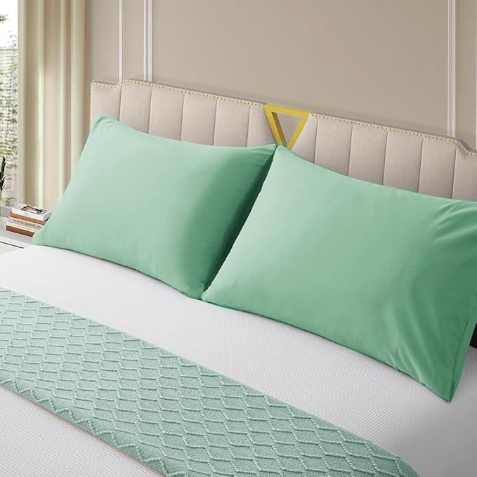 Small Pillow Case 14x20 Microfiber Pillowcases Set Soft Comfortable Not Shrink Toddler Pillow Case Light Green Pillow Covers Envelope Style 2 Pack