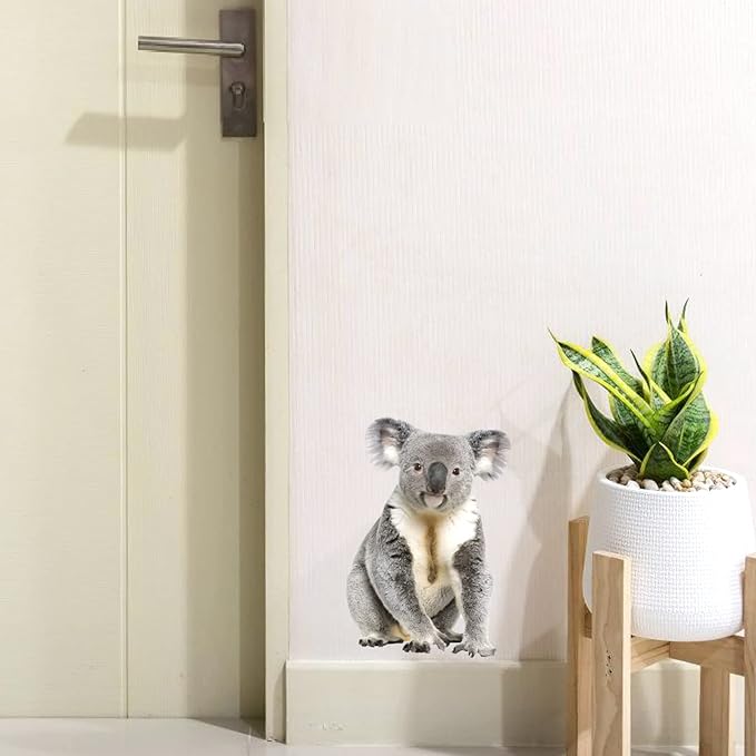 Removable Koala Bear Wall Sticker Cute Animal Realistic Koala Wall Decals Peel and Stick Funny Wall Art Decor Gifts for Kids Room Wall Decor Cabinets Closet Sticker Car Decor