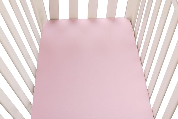 Bassinet Sheets Compatible with UPPAbaby Bassinet, 2 Pack Fitted Sheets, 100% Jersey Knit Cotton 190GSM, Ultra Soft Breathable, Floral and Pink