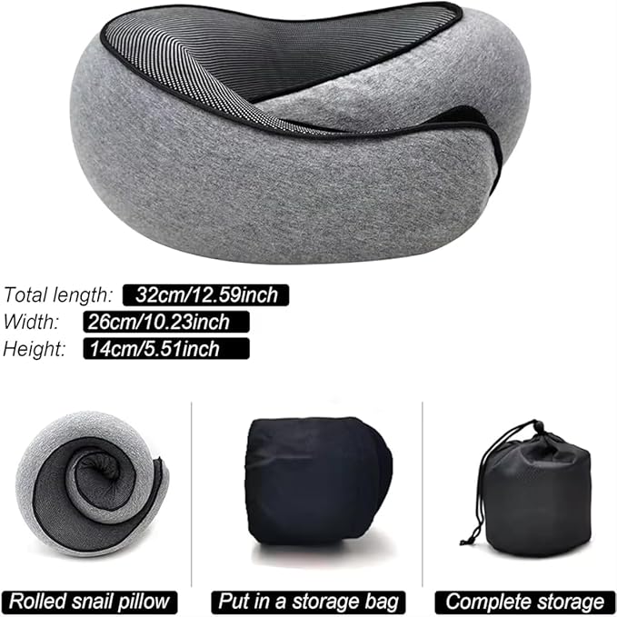 Wander Plus Travel Pillow, Travel Neck Pillow Memory Foam Travel Pillow 2024 New Travel Pillow Suitable for Travel, Airplanes, Cars and Offices (Black)
