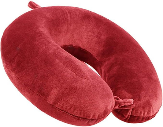 Travel Pillow - Memory Foam Neck Pillow Support Pillow,Luxury Compact & Lightweight Quick Pack for Camping,Sleeping Rest Cushion (Red)