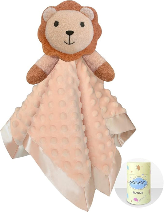 Lion Baby Security Blanket Loveys for Babies Girls, 16" Soft Baby Lovey Blanket, Baby Snuggle Stuffed Animals Blankie, Baby Girls Gifts for Infant and Toddler