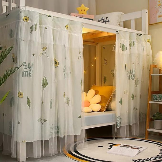 XGOPTS Dormitory Bunk Bed Privacy Curtains Students Single Bottom Bunk Bed Blackout Curtains Dustproof Cloth Bed Canopy Curtains Shading Mosquito Protection Nets Bedroom Tent Decor