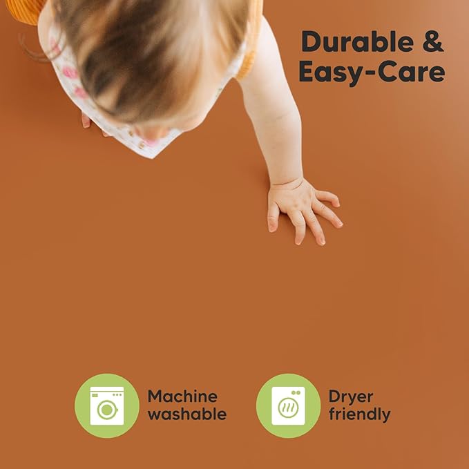 Pack and Play Sheets Fitted, 2-Pack Mini Crib Sheets - Pack N Play Sheets, Organic Fitted Crib Sheet for Pack and Play Mattress, Playard Baby Crib Sheets, Crib Sheets Neutral for Boys, Girls (Rust)