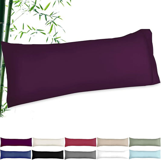 Soft Body Pillow Covers 60 x 21 Inch, WINKAURA Premium Long Pillow Case for Bed Fits 54x20 Pillow, Envelope Closure Stylish Wrinkle and Stain Resistant,Darkpurple