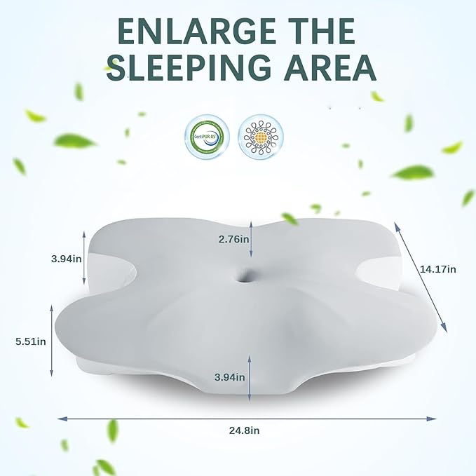 Cervical Neck Pillow for Pain Relief, Contour Memory Foam Pillows with Cooling Pillowcase, Neck Support Pillows for Sleeping, Ergonomic Orthopedic Pillow for Side, Back, Stomach Sleepers