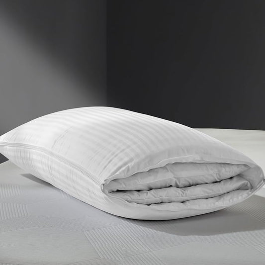 APSMILE 2-in-1 Assembleable Goose Feathers Down Pillow for Sleeping, King Size Soft-Medium-Firm Adjustable Bed Pillow Insert for Stomach, Back or Side Sleepers, 20x36