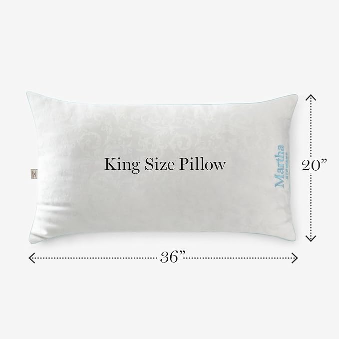 MARTHA STEWART Heirloom Jacquard 2 Piece Bed Pillow Set, 385 TC, Down-Alternative, King