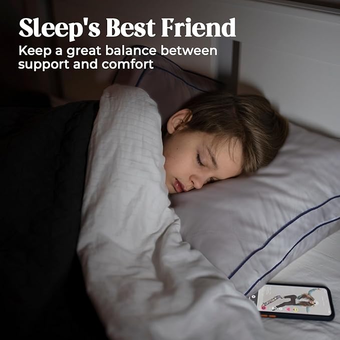 puredown Feather Down Pillows Set of 2, Luxury Goose Feather Pillow for Sleeping, Organic Cotton Cover Hotel Collection Bed Pillows (Queen)