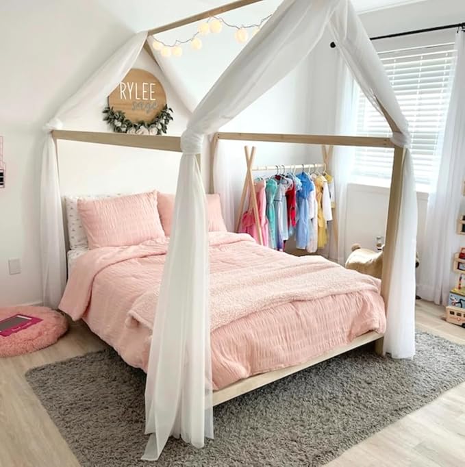 Fragrantex White Sheer Canopy Bed Curtain Scarf Chiffon Fabric for Draping Extra Long Window Scarf Valance for Living Room Outdoor Wedding Party Decor,52" Wx256 L 7 Yards,1 Panel,Soft White