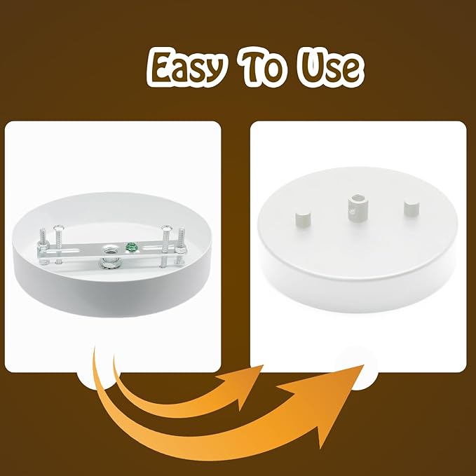 Biaungdo 5 Inch Ceiling Lighting Canopy Kit, White Pendant Light Canopy Kit Metal Chandelier Ceiling Light Plate Cover with All Mounting Hardware for Chandelier Pendant Lighting Fixtures