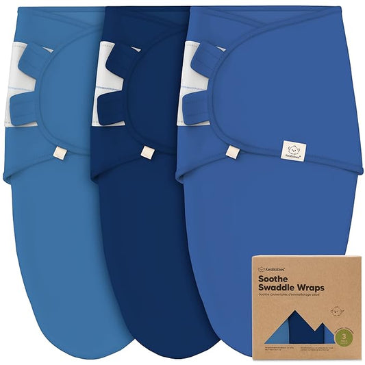KeaBabies 3-Pack Organic Baby Swaddle Sleep Sacks -Newborn Swaddle Sack, Ergonomic Baby Swaddles 0-3 Months,Swaddles for Newborns, Baby Sleep Sack, Baby Swaddle Blanket Wrap,Baby Essentials (Frost)
