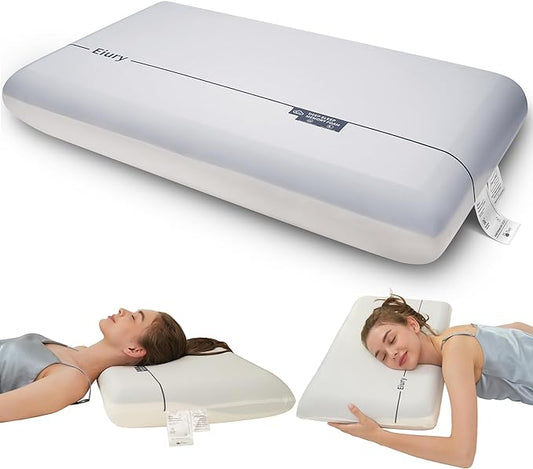 Memory Foam Pillow, Double Sided Different Firmness Zero Pressure Pillow, Comfortable and Breathable Provides Neck Support and Shoulder Pain Relief.