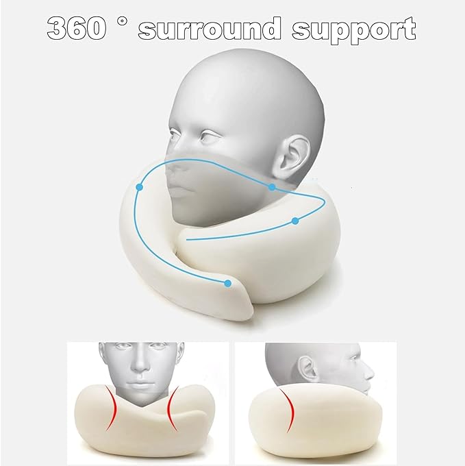 FAGOBYX Travel Pillow,Neck Pillow for Traveling,Airplane Pillow Flight Pillow,360° Travel Neck Pillows for Airplanes,Travel Neck Pillows for Airplanes,Travel Pillow,Neck Pillow (Black)