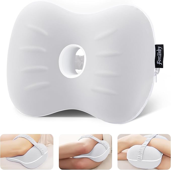 Leg & Knee Pillow for Side Sleepers - Smooth Spine Alignment Pillow - Memory Foam Knee Pillows for Back Hip Pain, Spine Aligning, Sciatica, Surgery Recovery, Pregnancy